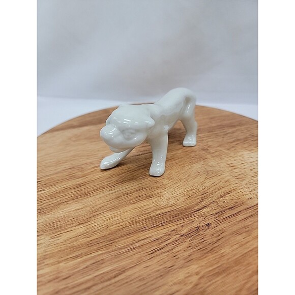 Ceramic White Jaguar Panther Figurine 2.25"×4.5 - Picture 2 of 7